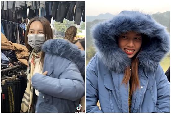 Rét tê tái, Thùy Tiên 'quất' ngay áo phao giá rẻ ở chợ gây hài