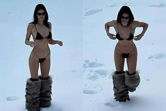 'Run cầm cập' trước ảnh Kendall Jenner diện bikini tí hon giữa tuyết