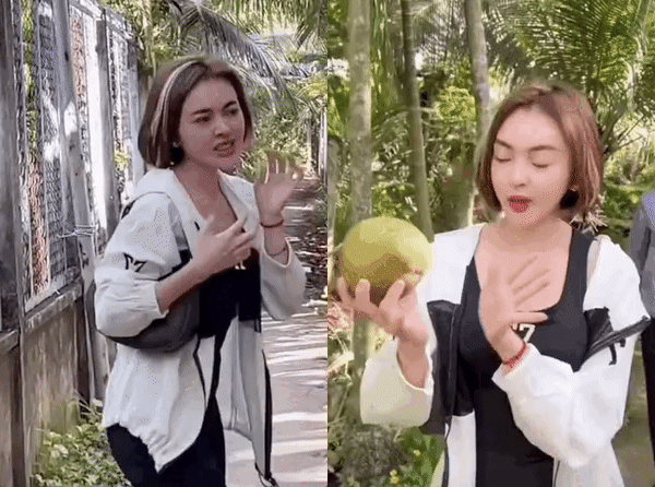 Thực hư clip Trang Nemo bất ngờ về quê, tung tăng đi dạo ngoài bụi dừa-2
