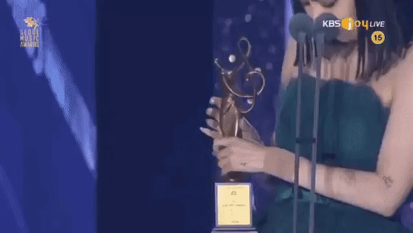 Nữ idol Kpop để bài phát biểu nhận giải trong vùng nhạy cảm-1