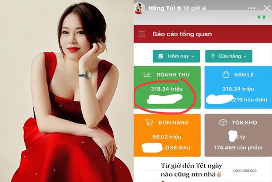 Hằng 'Túi' khoe doanh thu 1 ngày, số tiền thu được mới choáng