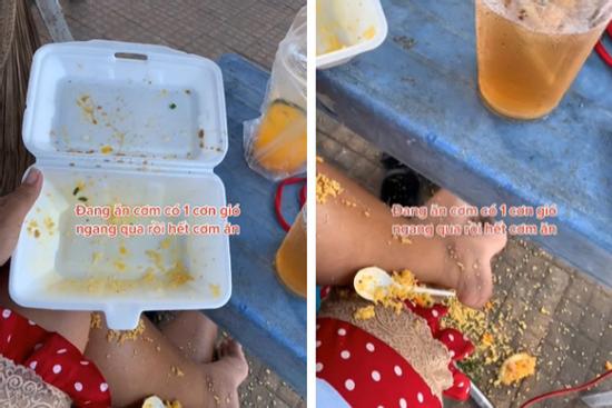 Đang ăn cơm thì gặp 'biến', cô gái 3 phần ngỡ ngàng 7 phần bất lực