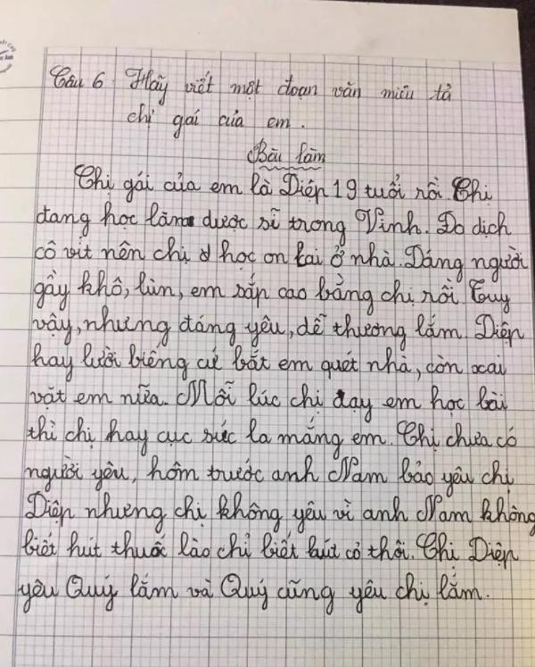 Cười muốn sảng văn tả chị gái, sai một từ đi luôn tình chị em-2