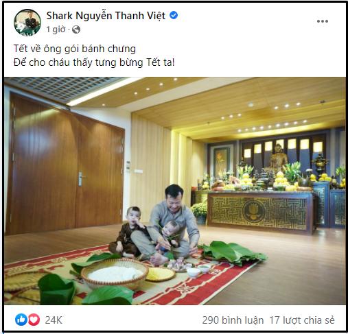 Shark Việt ngồi gói bánh chưng, lộ phòng thờ ngày Tết khủng-1