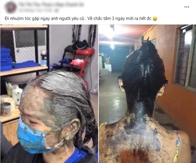 Cô nàng nhuộm tóc mà tưởng nhuộm da, tắm 3 ngày không sạch-1