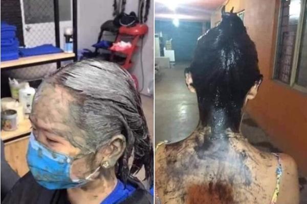 Nhờ cháu gái nhuộm tóc, ông hết hồn với mái tóc mới-4