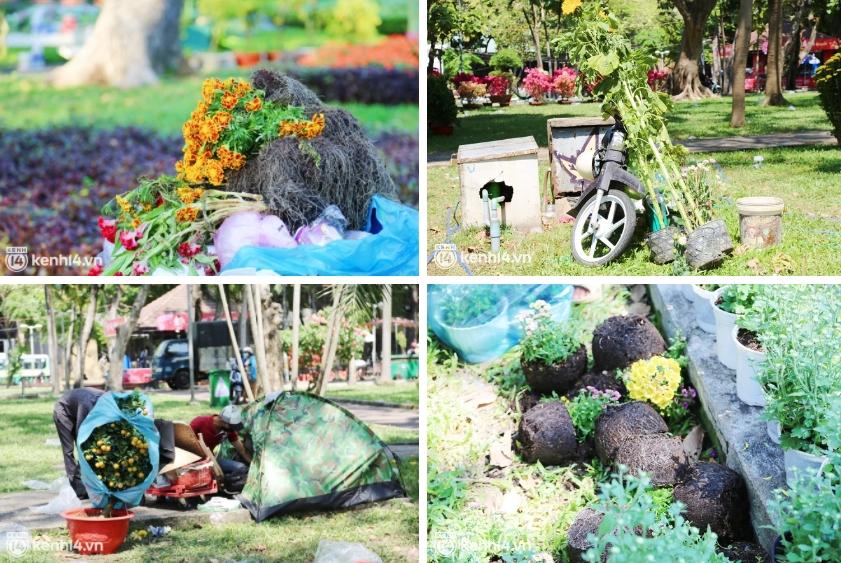 Tiểu thương Sài Gòn vứt bỏ hoa ế, người dân tranh thủ đến lượm hoa-5