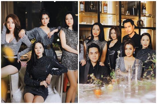 Quỳnh Nga - Lã Thanh Huyền khoe vòng 1 khủng ngày họp mặt cuối năm