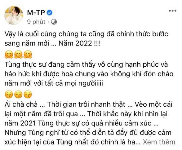 Sơn Tùng mở bát 2022 bằng tâm thư dài, gói gọn cảm xúc-1