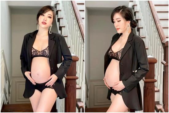 Bảo Thy hiếm hoi tung ảnh ở tháng cuối thai kì
