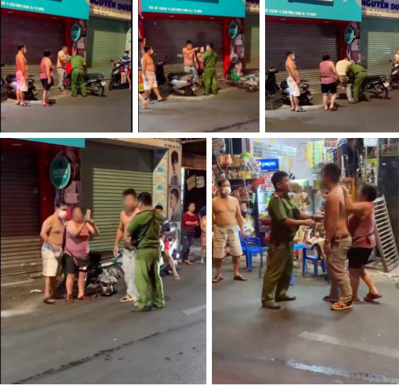 Con trai kẹp cổ, quật ngã chiến sĩ công an, mẹ vừa quay clip vừa la lối om sòm-1