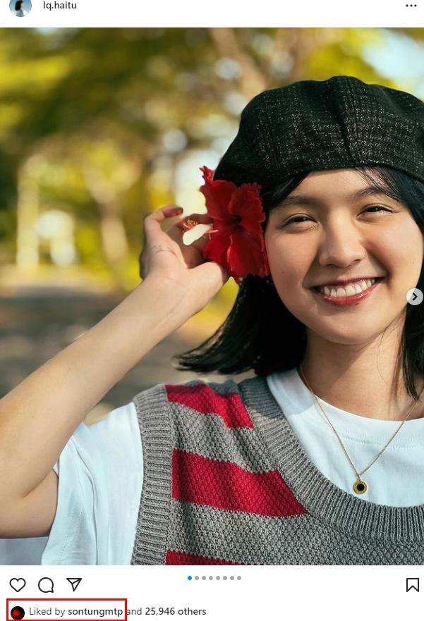 Hải Tú khoe sắc xinh đẹp đầu năm mới, Sơn Tùng có phản ứng luôn-1