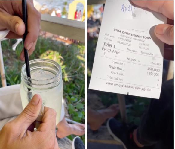 Uống 3 ly nước chanh, thanh niên đứng hình mất vài phút khi cầm bill-1