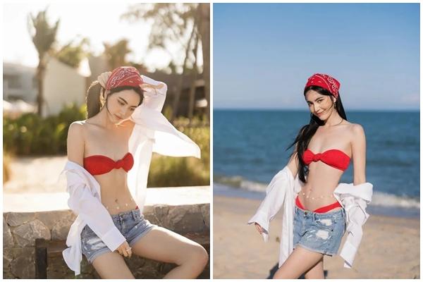 Chớm hè, Mai Davika - Hailey Bieber diện bikini khoe body rực lửa-10