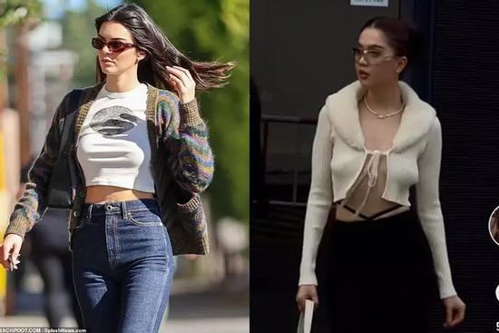 Thả rông, Kendall Jenner lộ ngực chảy xệ xuống cấp như Ngọc Trinh