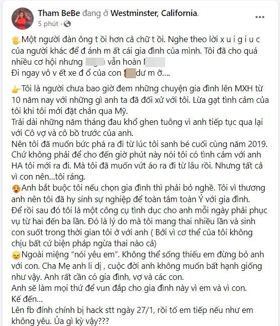 Chồng Thắm Bebe khóc: Cô ấy đã đưa những thông tin rất xấu-5