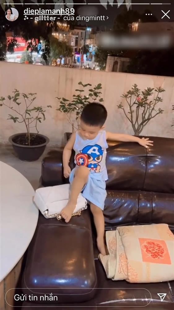 Thái độ của Diệp Lâm Anh khi con trai đạp lên túi 100 triệu-2