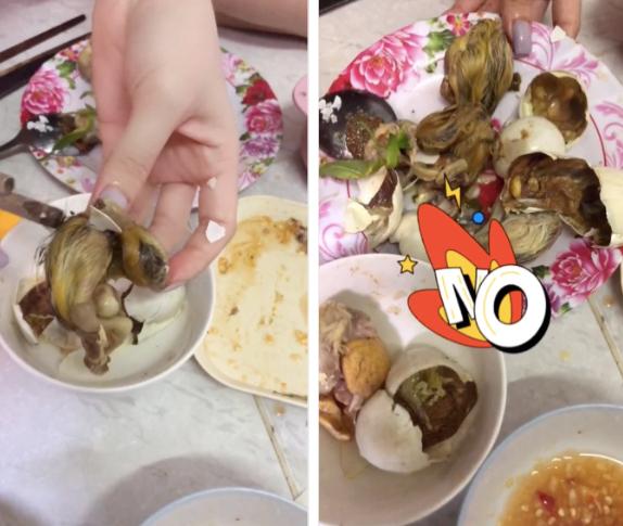 Mua trứng vịt lộn, cô gái sốc không nói nên lời khi luộc lên-3