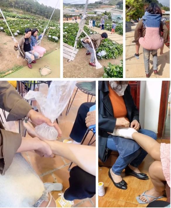 Ngồi xích đu vườn cẩm tú cầu Đà Lạt, cô gái gặp tai nạn chấn động-1