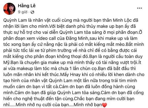 Minh Hằng nhớ thương đến chuyên gia trang điểm Minh Lộc-1