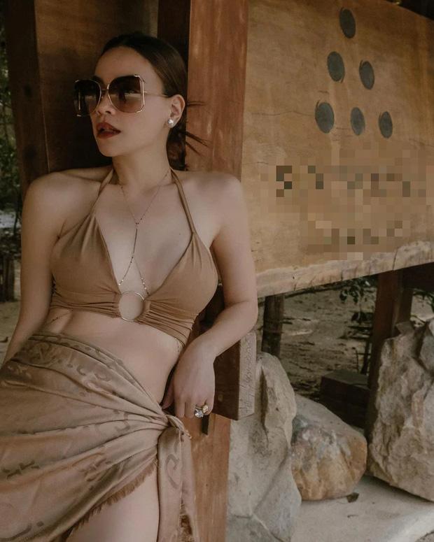 Hà Hồ lộ nội y qua lớp áo choàng mắt lưới xuyên thấu-7