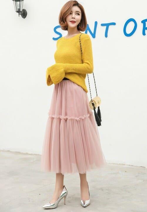 Chân váy công sở dáng suông dài qua gối CV0501  Thời trang công sở KK  Fashion