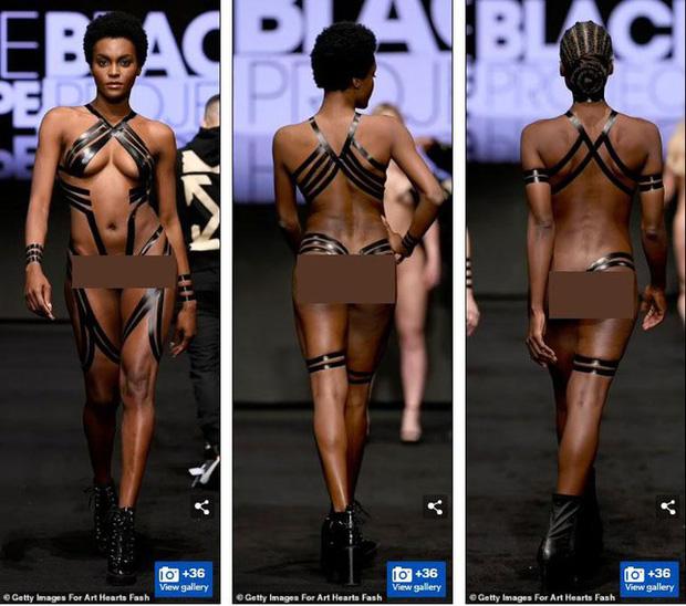 Người mẫu trình diễn bikini với băng dính chằng chịt ở vùng cấm địa-2