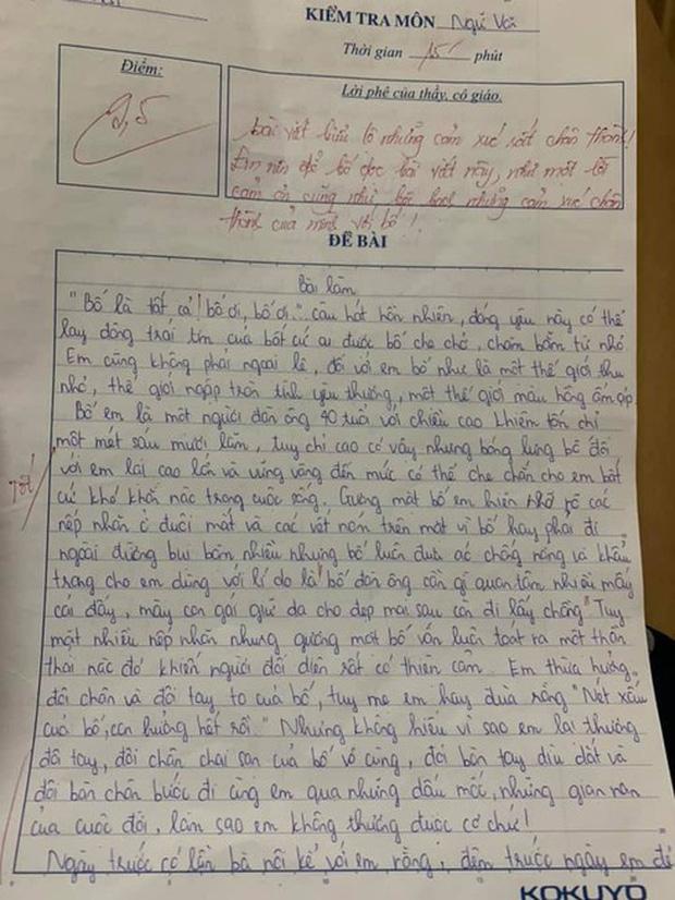 Bài văn tả bố đạt 9,5 điểm làm dân mạng rơi nước mắt-1