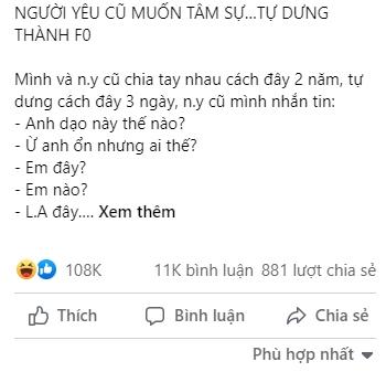 Tâm sự mỏng với tình cũ, thanh niên tự biến mình thành F0-1