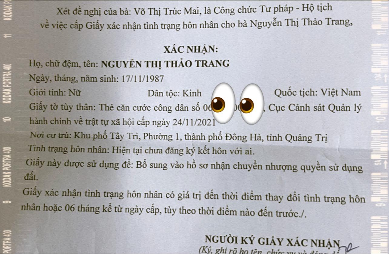 Đăng giấy xác nhận tình trạng độc thân, ca sĩ Thảo Trang hào hứng: "Cuộc đời vẫn đẹp khi chưa thuộc về ai".
