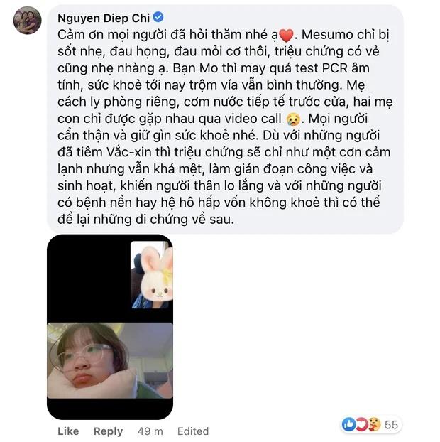 Diệp Chi sốt, đau họng vì Covid-19, sức khỏe con gái ra sao?-2