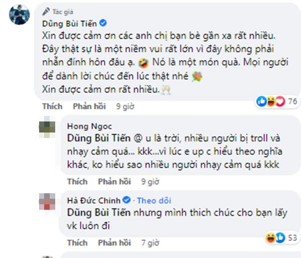 Phản ứng Bùi Tiến Dũng trước tin đám cưới mẫu Tây SN 2k-3