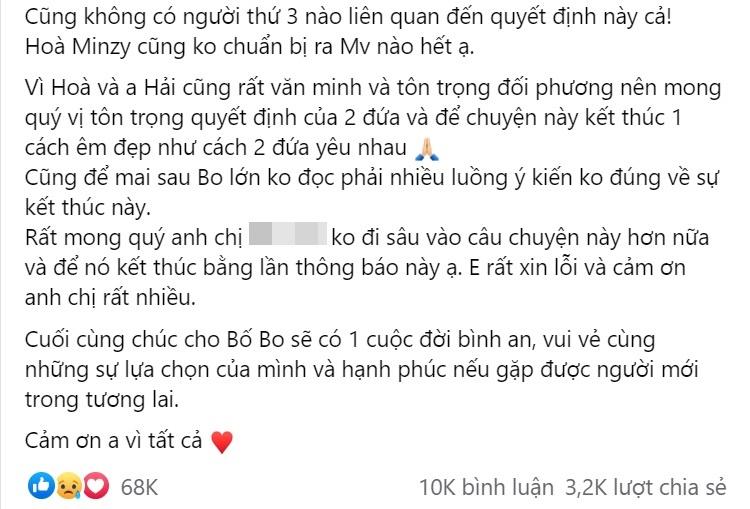 HOT Hòa Minzy thừa nhận tan vỡ, Minh Hải: Chúc em hạnh phúc-3
