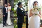 Vợ chồng Tóc Tiên mặc lại đồ cưới, tung thêm ảnh ém đủ 2 năm