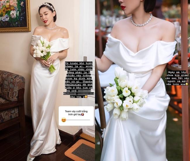 Vợ chồng Tóc Tiên mặc lại đồ cưới, tung thêm ảnh ém đủ 2 năm-5