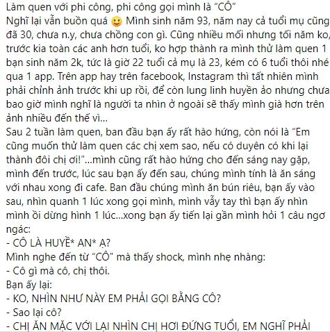 Làm quen trai trẻ, gái già méo mặt vì lần đầu gặp bị gọi là cô-1