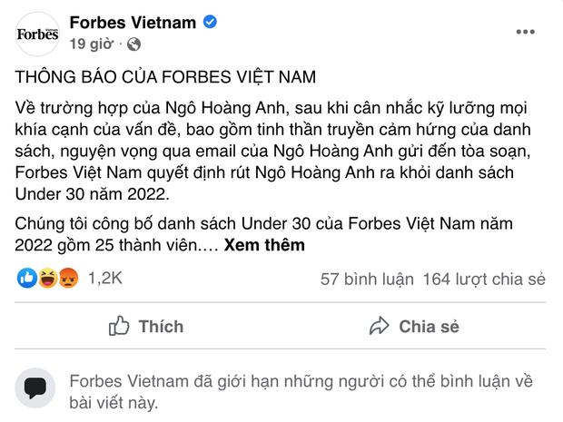 Forbes Việt Nam trực tiếp xử lý ý kiến trái chiều vụ Ngô Hoàng Anh-2