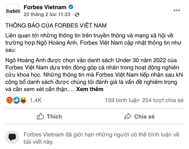 Forbes Việt Nam trực tiếp xử lý ý kiến trái chiều vụ Ngô Hoàng Anh-3