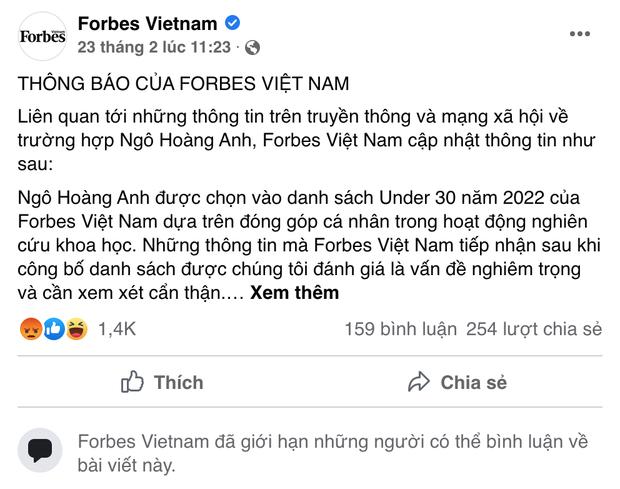 Forbes Việt Nam trực tiếp xử lý ý kiến trái chiều vụ Ngô Hoàng Anh-3