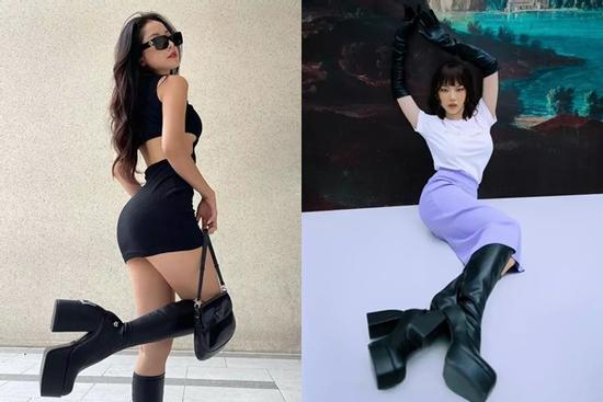 Đụng boots 'cà kheo' 30cm: Chi Pu sành điệu, Diệu Nhi cục mịch
