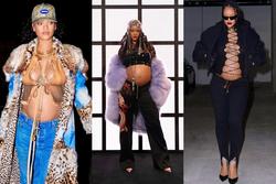Bầu vượt mặt không 1 vết rạn, Rihanna nổi bật ở Milan Fashion Week