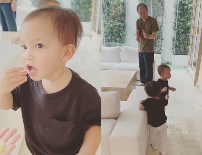 Ái nữ Hồ Ngọc Hà ra dáng chị gái, ông nội vỗ tay rào rào-1