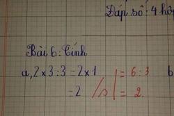 Học sinh giải '2x3:3=2' trật lất, nhìn cách giải của giáo viên mới vỡ lẽ