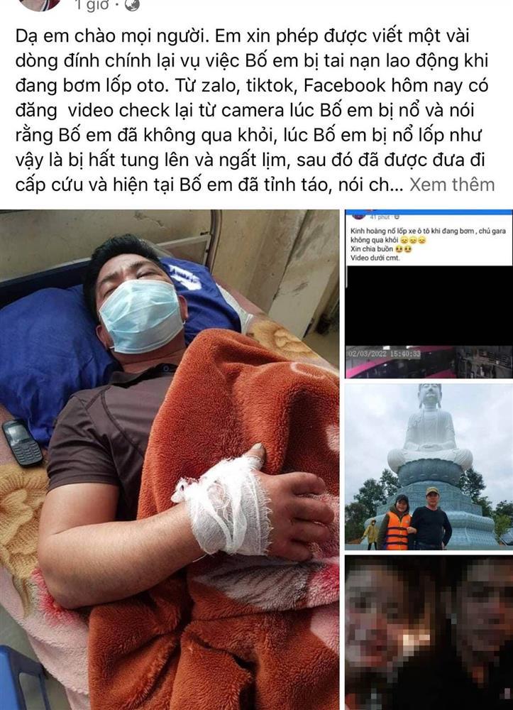 Vụ lốp ô tô phát nổ: Con gái nạn nhân đính chính bố không tử vong-1