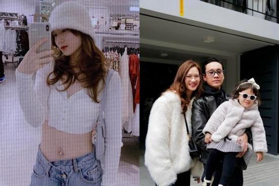 Vợ hot girl của JustaTee khoe eo thon dù là mẹ 2 con