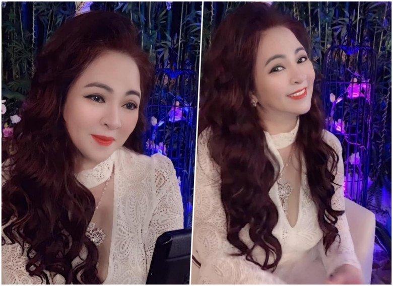 Bà Phương Hằng livestream mặc váy ngủ xuyên thấu lộ vòng 1-5