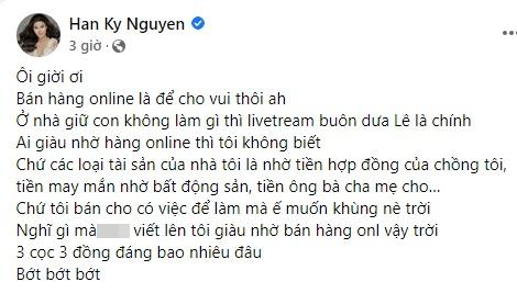 Kỳ Hân làm rõ thông tin giàu sụ nhờ bán hàng online-1