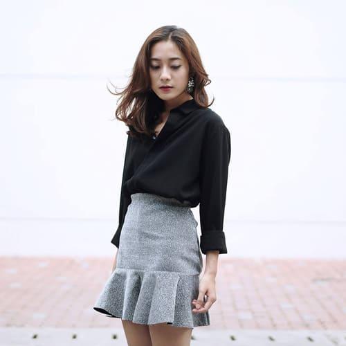 Chân váy đuôi cá cao cấp dáng dài màu đen phong cách Hàn Quốc sang chảnh |  Lazada.vn