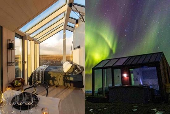 Bạn có thể nhìn thấy cực quang từ trên giường tại Airbnb