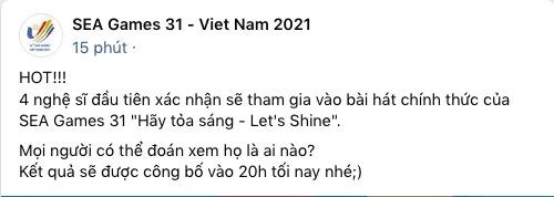 Rò rỉ ảnh 4 nghệ sĩ đầu tiên xác nhận hát ca khúc SEA Games 31-2